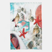 シーシェル航海のズいかりヒトデビーチテーマ キッチンタオル (縦)