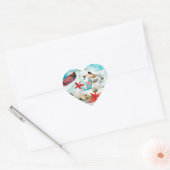 シーシェル航海のズいかりヒトデビーチテーマ ハートシール (封筒)