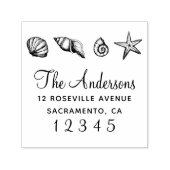 シーシェル航海のズファミリー名差出人住所 セルフインキングスタンプ (デザイン)