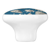 シーシェル航海のビーチシェルブルーホワイト セラミックノブ (側面)