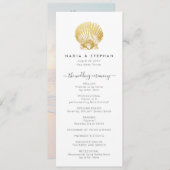 シーシェル航海のビーチ結婚式金ゴールドモダン プログラム (正面/裏面)