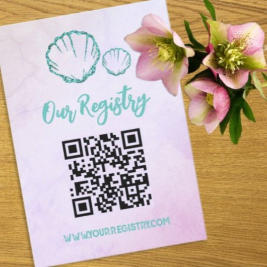 シーシェル赤ちゃんシャワー登録 エンクロージャーカード