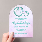 シーシェル赤ちゃんシャワー アクリル招待状 (インサイチュ (ポータブル))