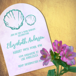 シーシェル赤ちゃんシャワー アクリル招待状