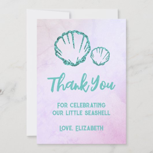 シーシェル赤ちゃんシャワー サンキューカード (正面)