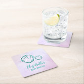 シーシェル赤ちゃんシャワー スクエアペーパーコースター (インサイチュ)