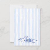 シーシェル青い手羽織の波状縁どビーチ結婚式 出欠カード (裏面)