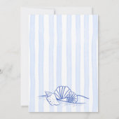 シーシェル青い手羽織の波状縁どビーチ結婚式 招待状 (裏面)