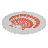 シーシェル – コーラルオレンジと白 カッティングボード (角)