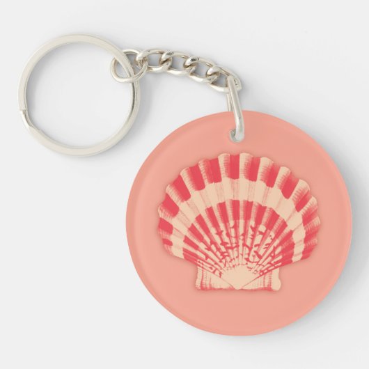 シーシェル – サンゴと桃 キーホルダー (正面)