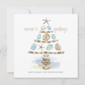 シーシェル&シーグラス |コースタルクリスマスツリー シーズンカード (正面)