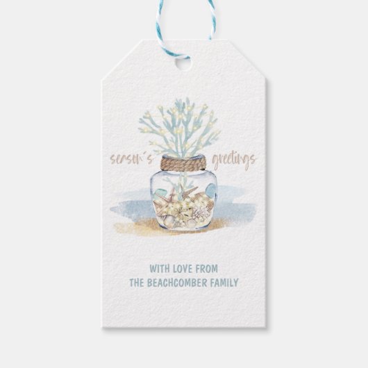 シーシェル&シーグラス |コーラル沿岸のクリスマス ギフトタグ (正面)