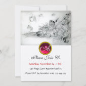 シーシェル スウィート シックスティーン パーティー, ルビー モノグラム ゴールド 招待状 (裏面)