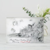 シーシェル スウィート シックスティーン パーティー, ルビー モノグラム ゴールド 招待状 (スタンド正面)