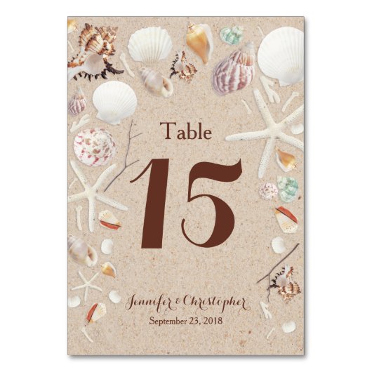 シーシェル&スターフィッシュビーチ結婚式 テーブルナンバー (正面)