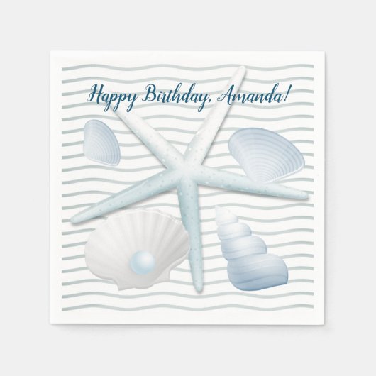 シーシェル&パール スタンダードカクテルナプキン (正面)