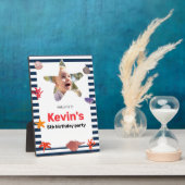 シーシェル、ヒトデ、コーラル航海のオンストライプズ フォトプラーク (側面)