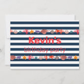 シーシェル、ヒトデ、コーラル航海のオンストライプズ 招待状 (裏面)