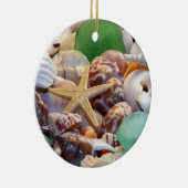 シーシェル、ヒトデ&ビーチガラスオーナメント セラミックオーナメント (右)