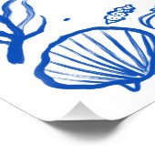 シーシェル フレーム 婚約 ビーチ カスタム ポスター (コーナー)