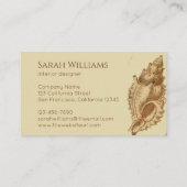 シーシェル ベージュ ブラウン ヴィンテージ スナイル コースト 名刺 (裏面)