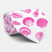 シーシェル – 明るい赤紫色ピンクと白 ネクタイ (ロール)