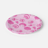 シーシェル – 明るい赤紫色ピンクと白 ペーパープレート (アングル)