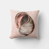 シーシェル – 水彩ビーチデコーラルピーチ クッション (正面)