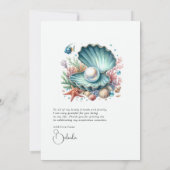 シーシェル&海テーマリトルパールベビーシャワー サンキューカード (裏面)