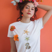 シーシェル、海洋生物グラフィック Tシャツ