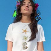 シーシェル、海洋生物グラフィック Tシャツ