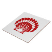 シーシェル – 深い 赤と白 タイル (側面)