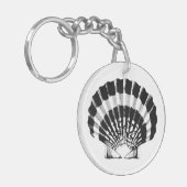 シーシェル-白黒 キーホルダー (正面左)