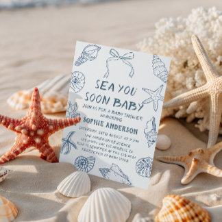 シーシェル「Sea You Soon Baby」ナートゥルベイビーシャワー 招待状