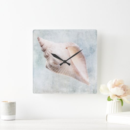 シーシェ動揺してル沿岸ブルークリーム水色 スクエア壁時計 (ホーム)
