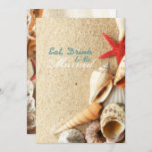 シーシエレガントェルビーチ結婚式リハーサル 招待状 (正面/裏面)