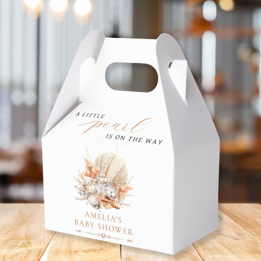 シーシエレガントェル真珠ベビーシャワーお気に入りボックス フェイバーボックス