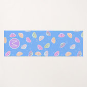 シーシカラフルェルズパターンライトブルーモノグラム ヨガマット (正面(横))