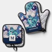 シーシファンキーェル模様 鍋つかみ&鍋敷きセット (正面/裏面)