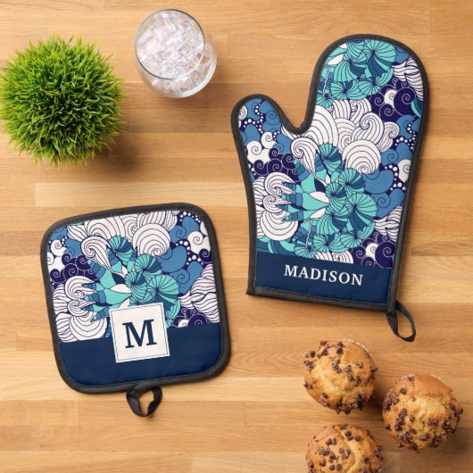 シーシファンキーェル模様 鍋つかみ&鍋敷きセット (トップダウン)