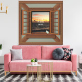 シーシフェイクェルキャンバスカスタムウォールアート付き窓 キャンバスプリント (インサイチュ (リビング))