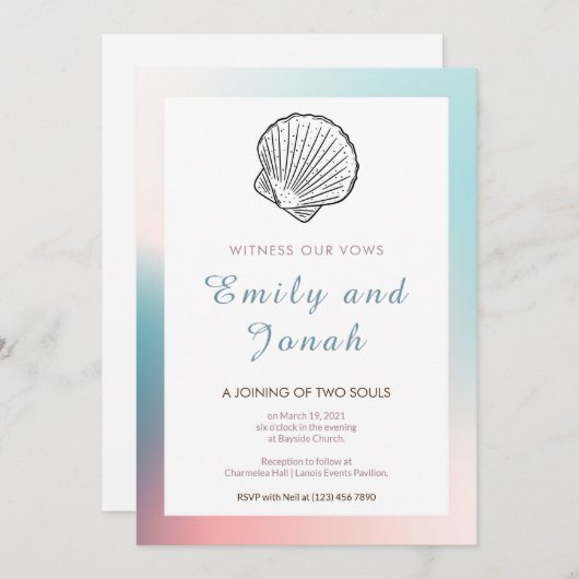 シーシモダンェル結婚式招待状 招待状 (正面/裏面)