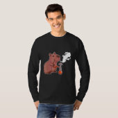 シーシャを楽しむかわいいカピバラ Tシャツ (正面フル)