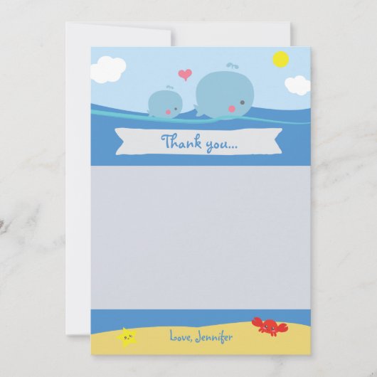 シーシャワー下のクジラサンキューカード サンキューカード (正面)