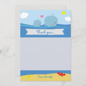 シーシャワー下のクジラサンキューカード サンキューカード (正面/裏面)