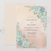 シーシャンアプリコットユーカリの結婚式 招待状 (正面/裏面)