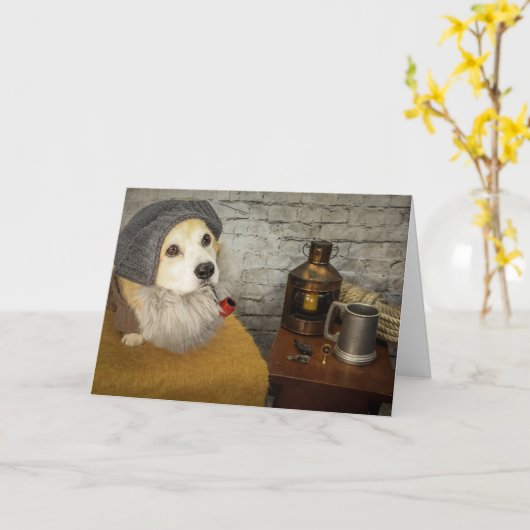 シーシャンティコルギ誕生日グリーティングカード カード (黄色い花)