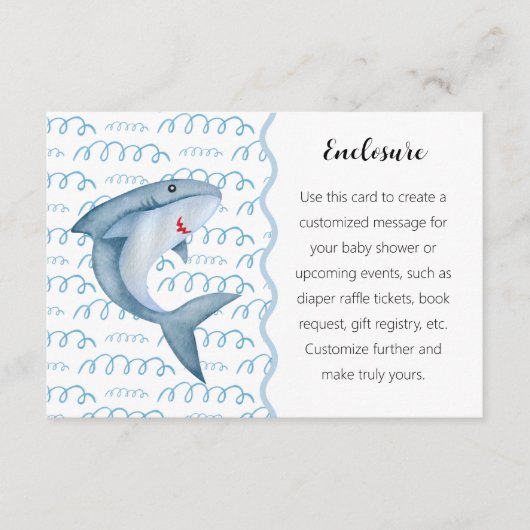 シーシャークの赤ちゃんシャワーエンクロージャカードの下 出欠カード (正面)