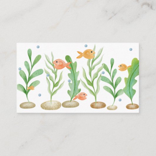 シーシャークベイビーシャワーおむつラッフルカードの下 エンクロージャーカード (裏面)