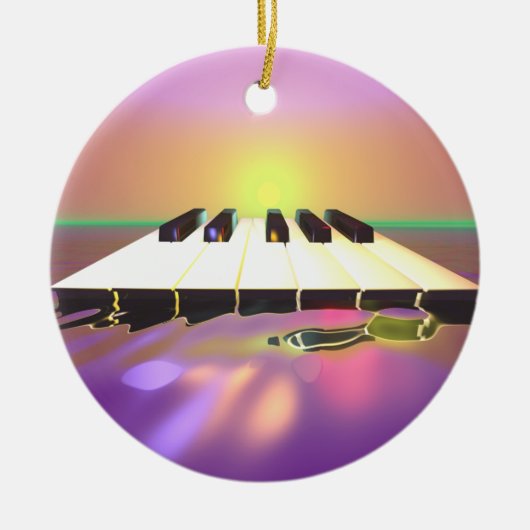 シーシャープピアノ鍵 セラミックオーナメント (正面)